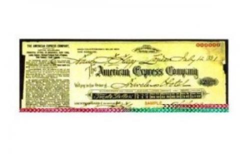 Курьерская служба American Express запатентовала первый в истории дорожный чек
